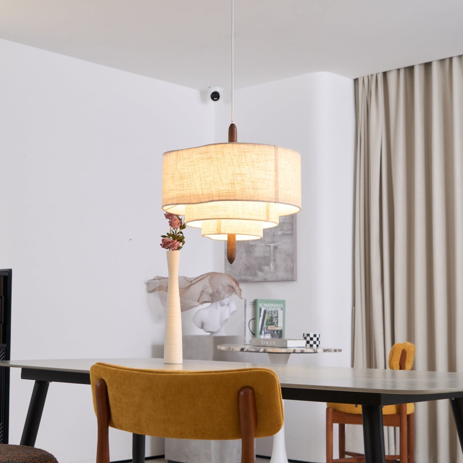 Eldorora Elegance Wave Ladder Wood Fabric Pendant Lamp - Letslighting