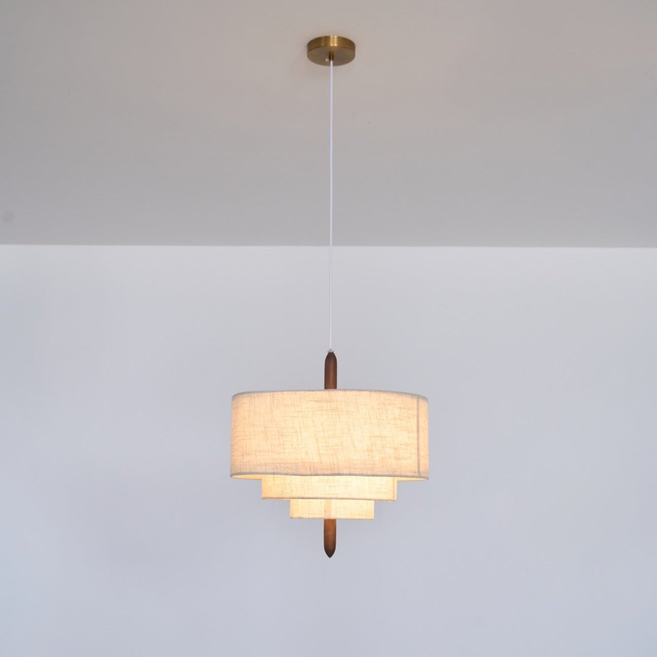 Eldorora Elegance Wave Ladder Wood Fabric Pendant Lamp - Letslighting