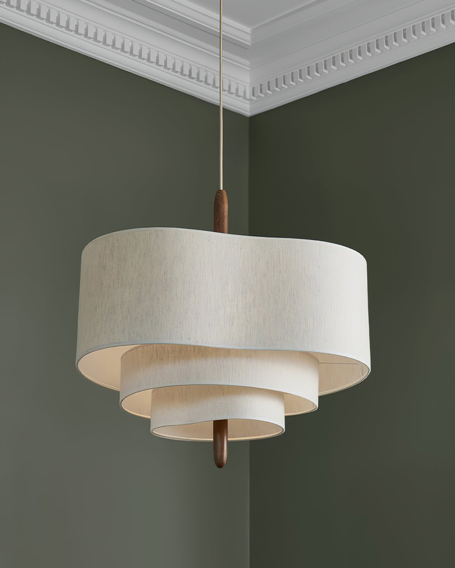 Eldorora Elegance Wave Ladder Wood Fabric Pendant Lamp - Letslighting
