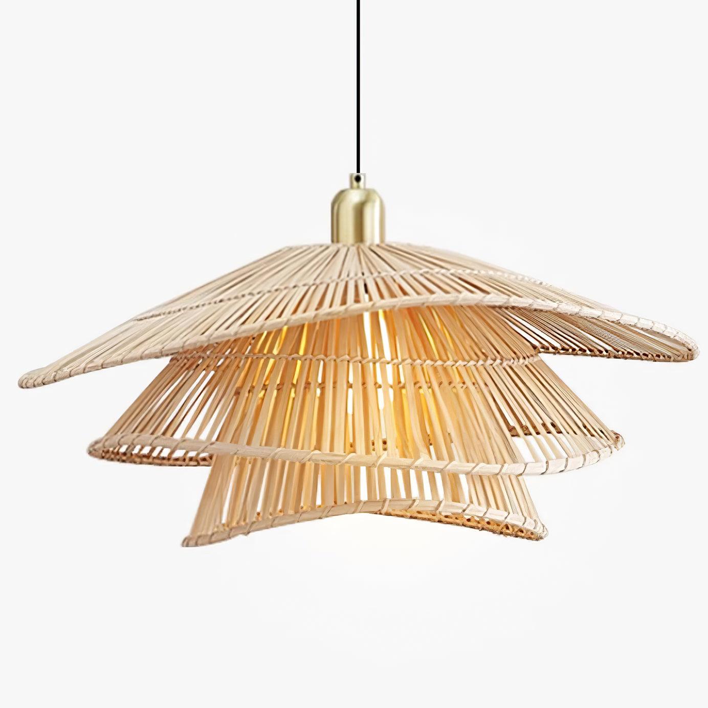 Weaver Pendant Lamp Woven Rattan Tiered - Letslighting