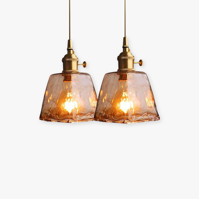 Arisha Vintage Style Industrial Pendant Light Retro Glass Brass - Letslighting