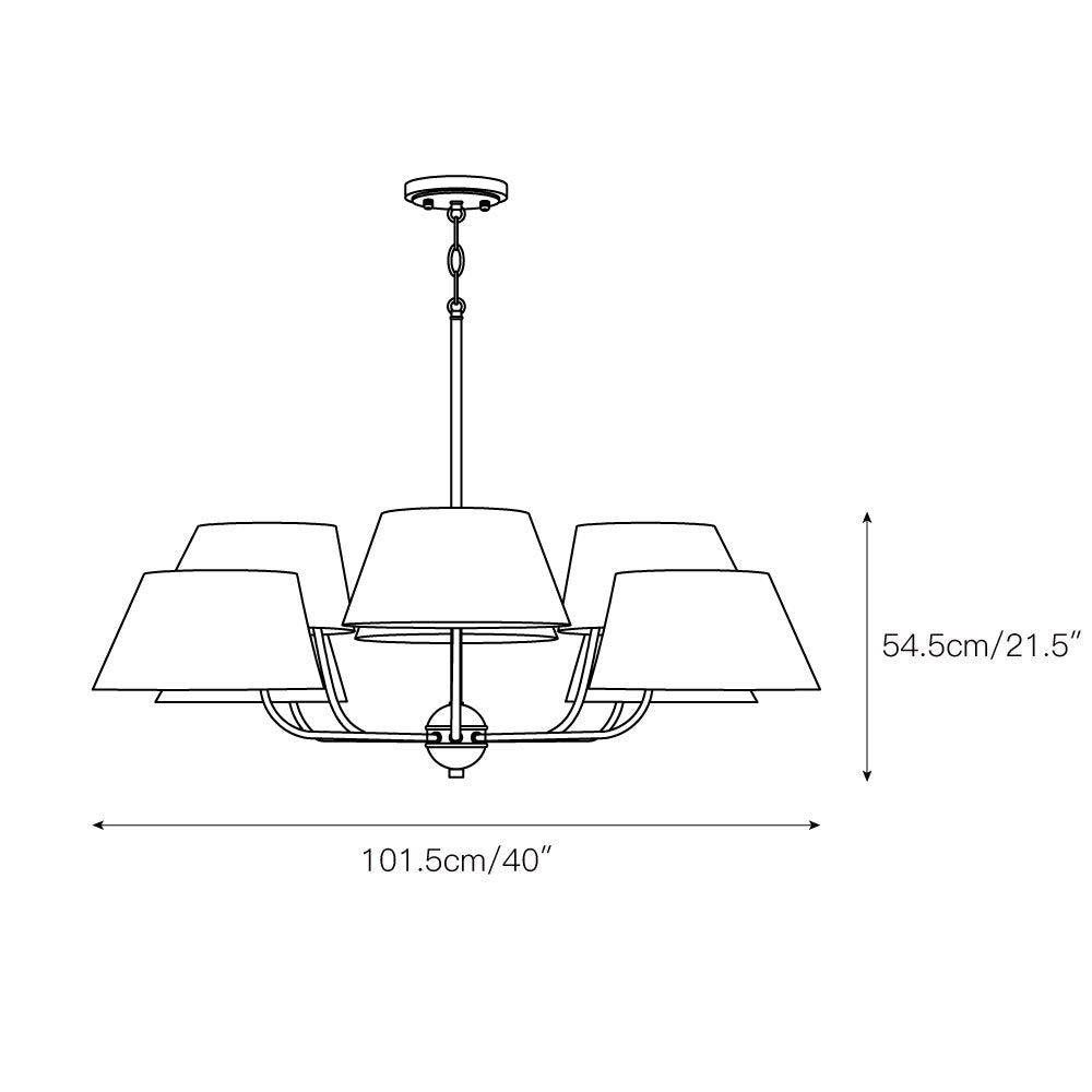 Arcara Vintage Industrial Brass Fabric Chandelier - Letslighting