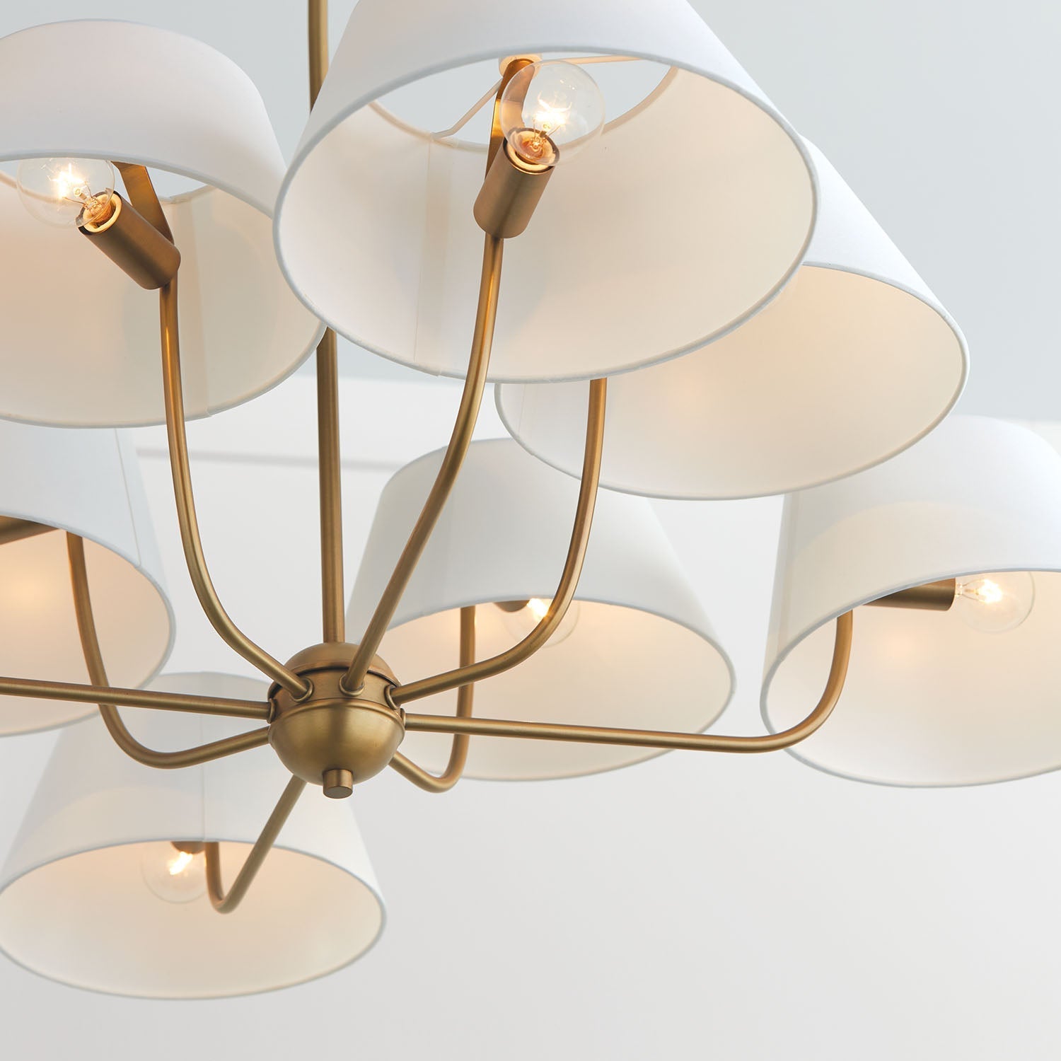 Arcara Vintage Industrial Brass Fabric Chandelier - Letslighting