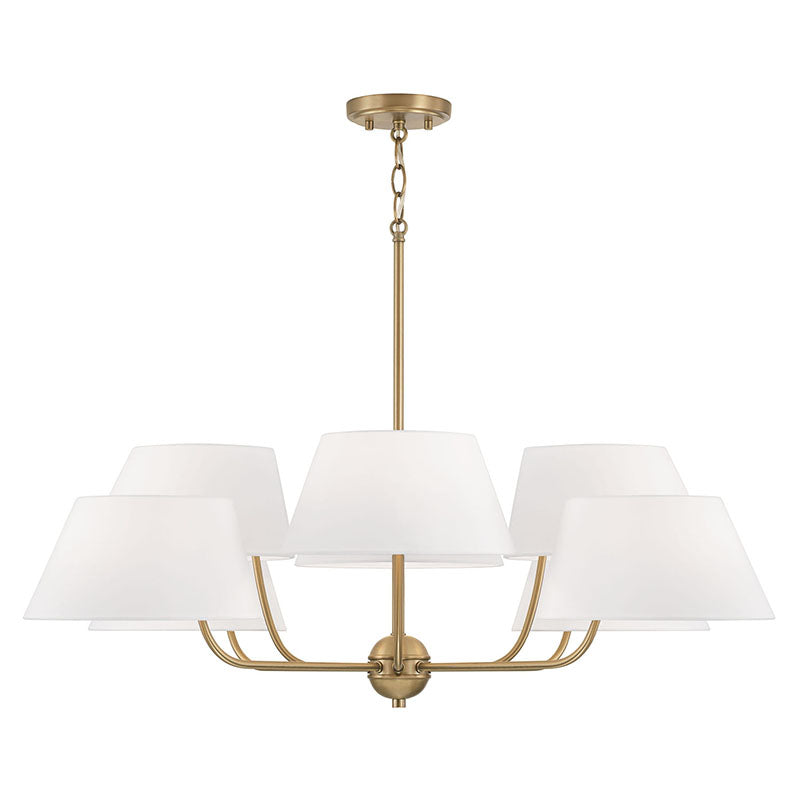 Arcara Vintage Industrial Brass Fabric Chandelier - Letslighting