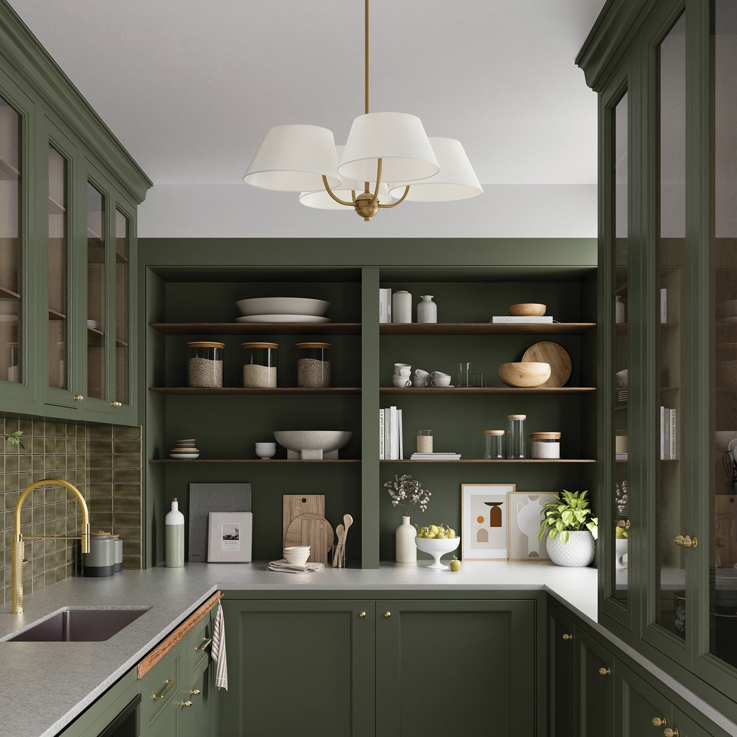 Arcara Vintage Industrial Brass Fabric Chandelier - Letslighting