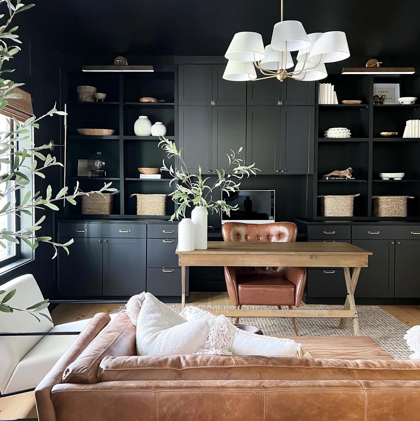 Arcara Vintage Industrial Brass Fabric Chandelier - Letslighting