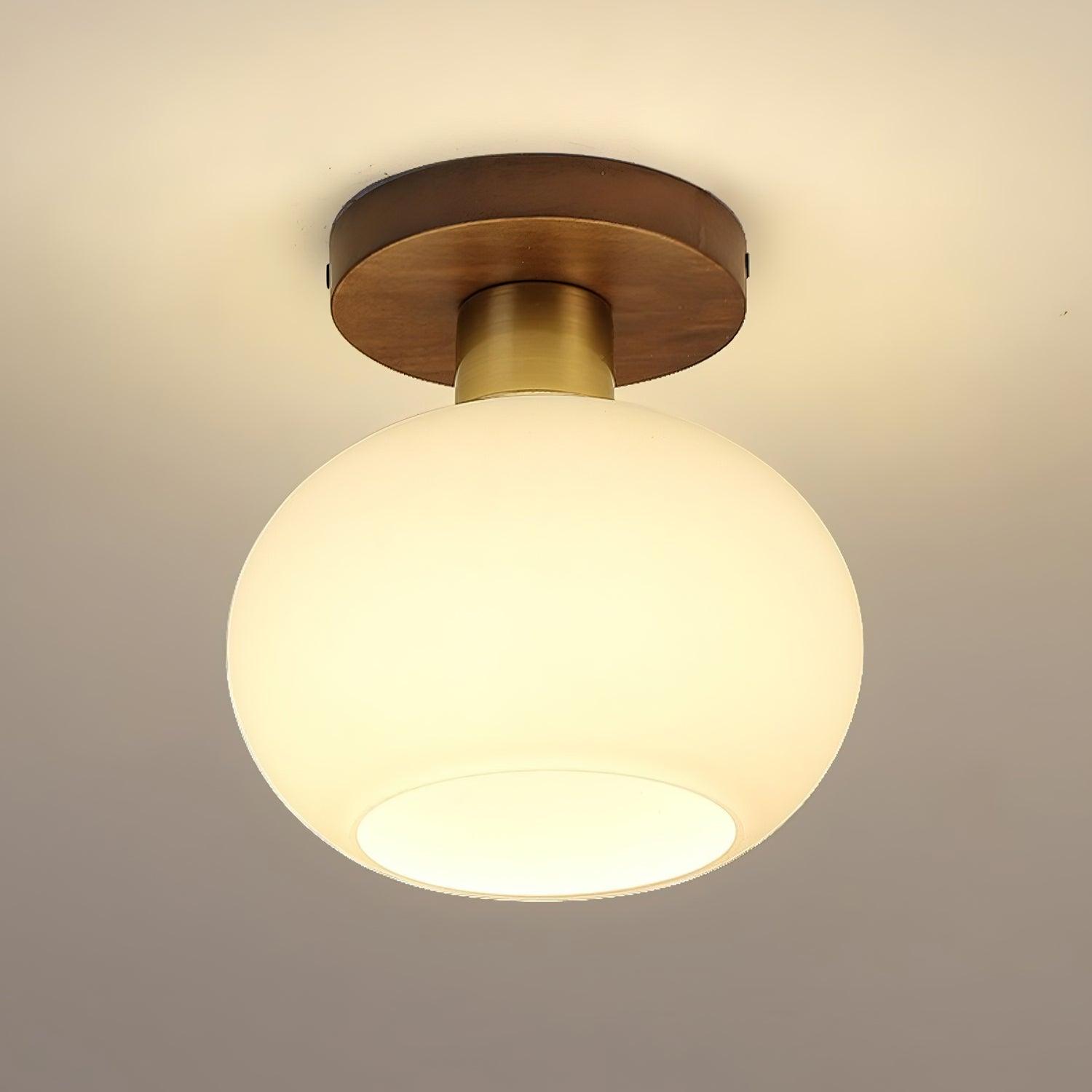 Ellorus Nordic Art White Shell Glass Ceiling Lamp - Letslighting