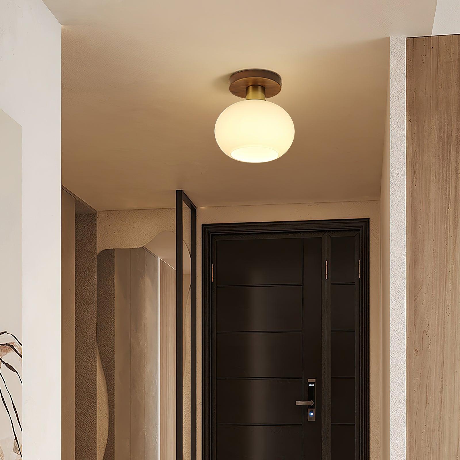 Ellorus Nordic Art White Shell Glass Ceiling Lamp - Letslighting