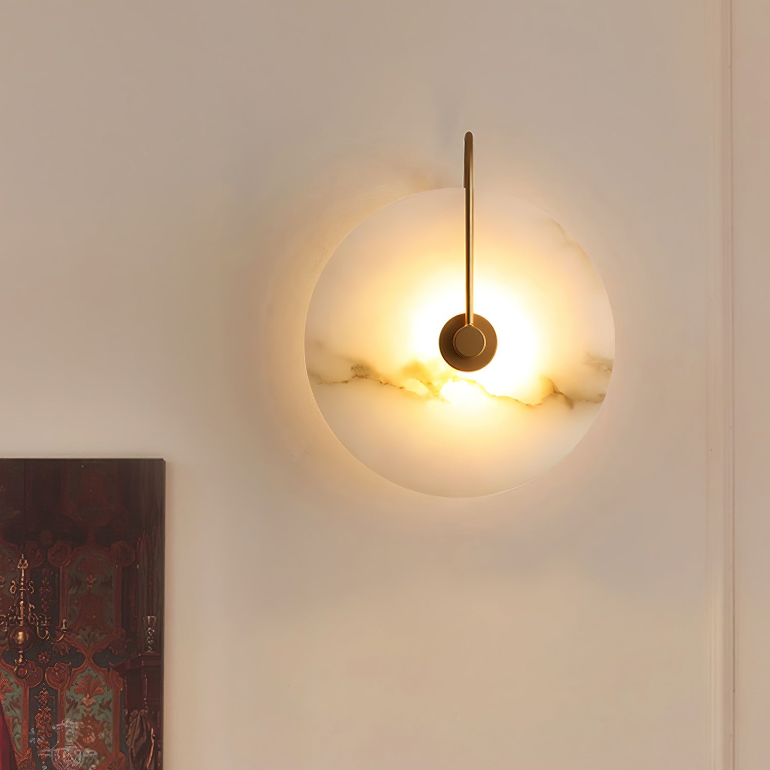 Kristy Alabaster LED Wall Lamp Round Iconic Circular - Letslighting