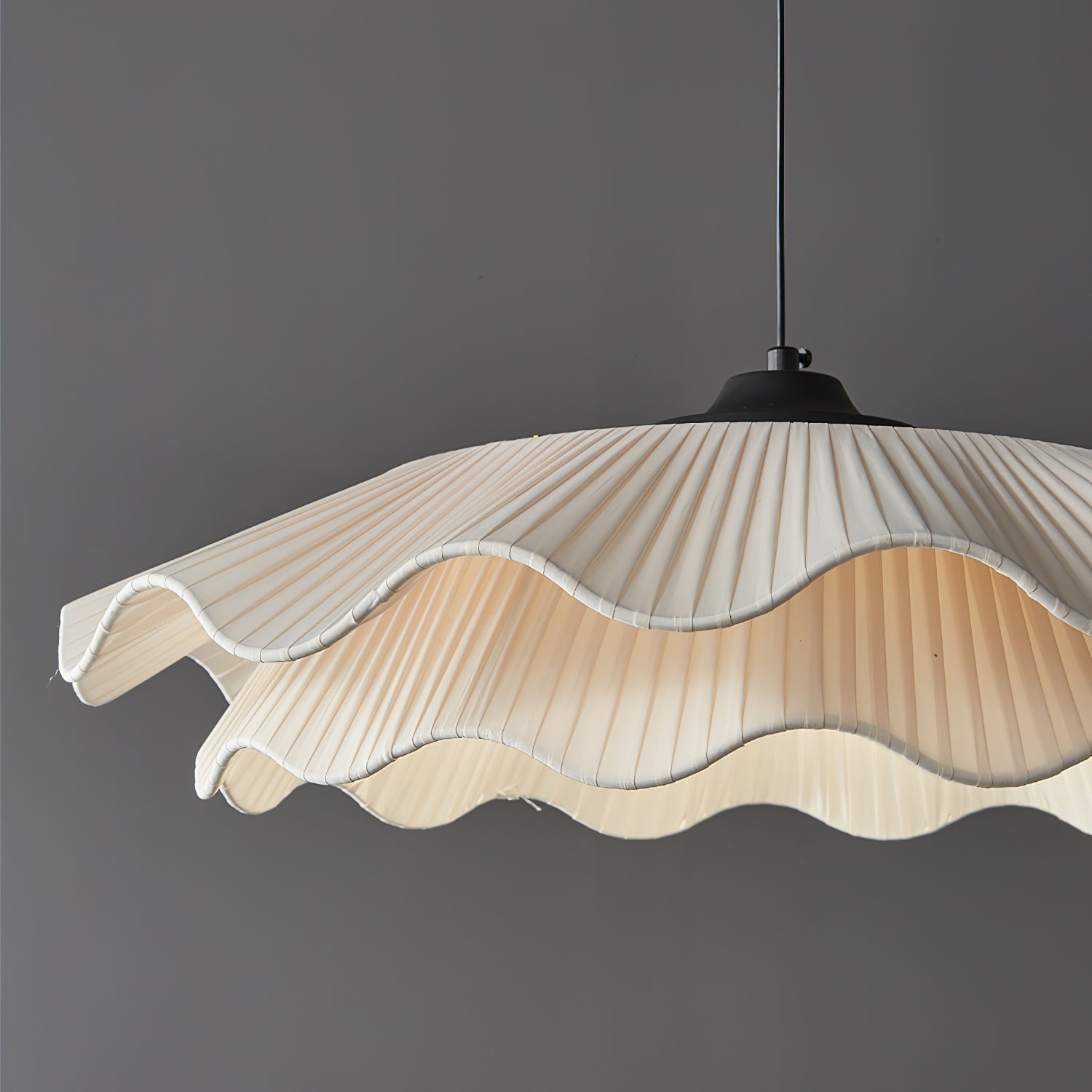 Calavie Wavy Pleated Pendant Light in Soft White - Letslighting