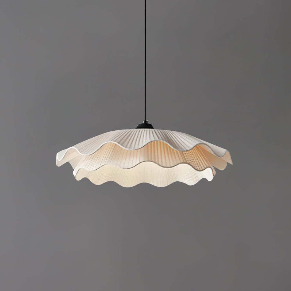 Calavie Wavy Pleated Pendant Light in Soft White - Letslighting