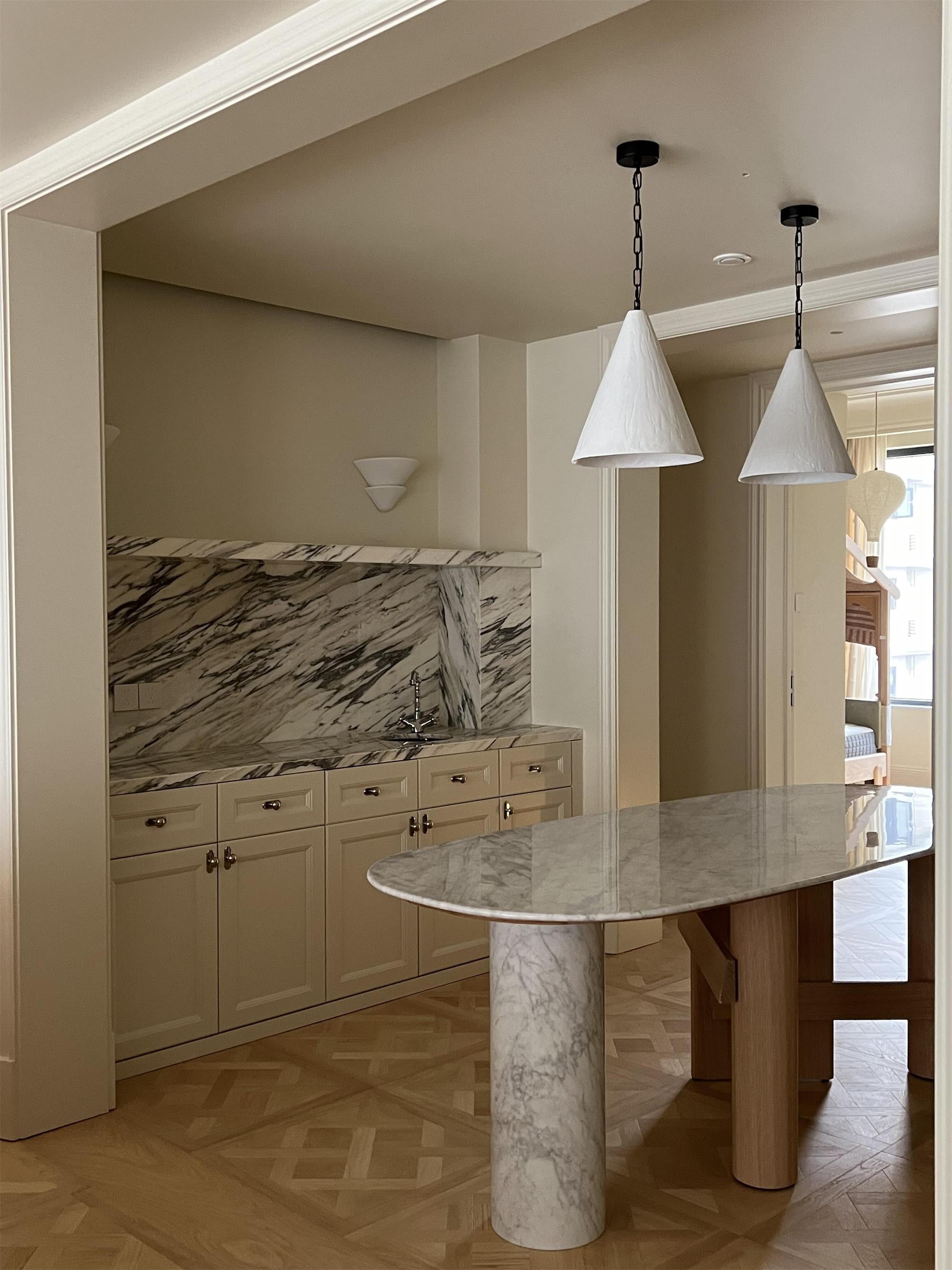 Zavelila Modern Minimalist White Plaster Pendant Lamp - Letslighting