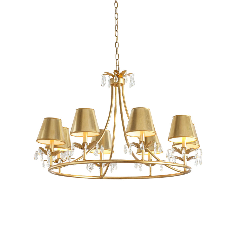 Ivsilan Vintage Industrial Brass Crystal Chandelier - Letslighting