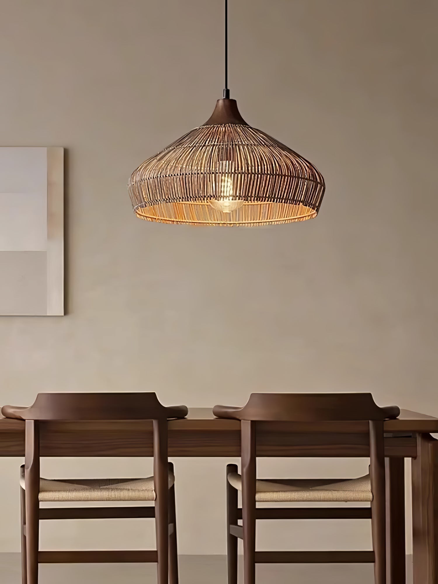 Lythean Elegance Art Rattan Wood Pendant Light - Letslighting