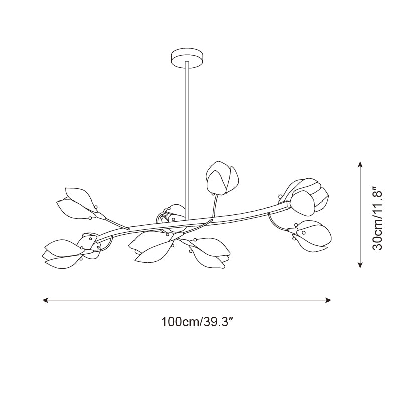Willow Bloom Chandelier Curved Petal Branches - Letslighting