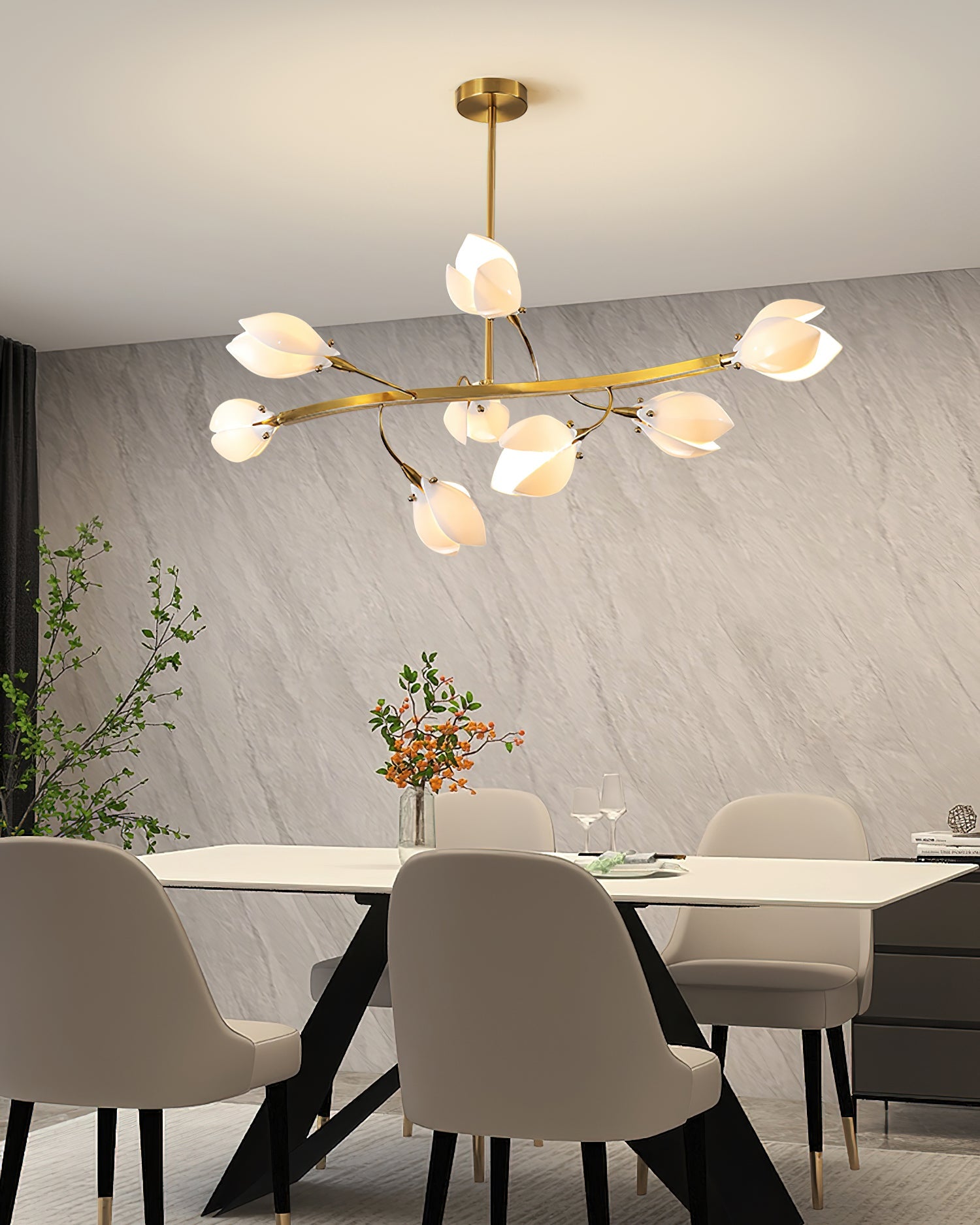 Willow Bloom Chandelier Curved Petal Branches - Letslighting