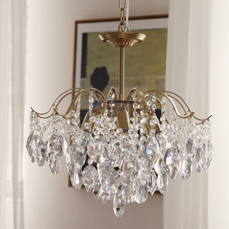 Kristy Retro Crystal Chandelier Glass Metal Living Room