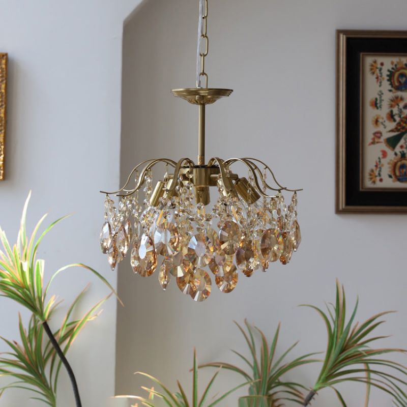 Kristy Retro Crystal Chandelier Glass Metal Living Room