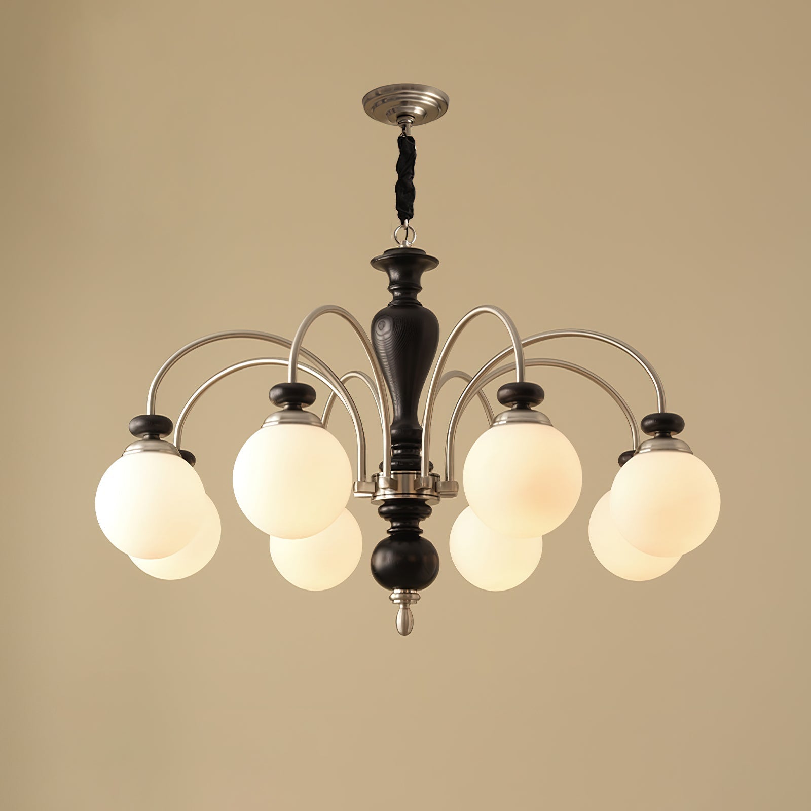 Solara Chandelier Classic Wooden Brass - Letslighting