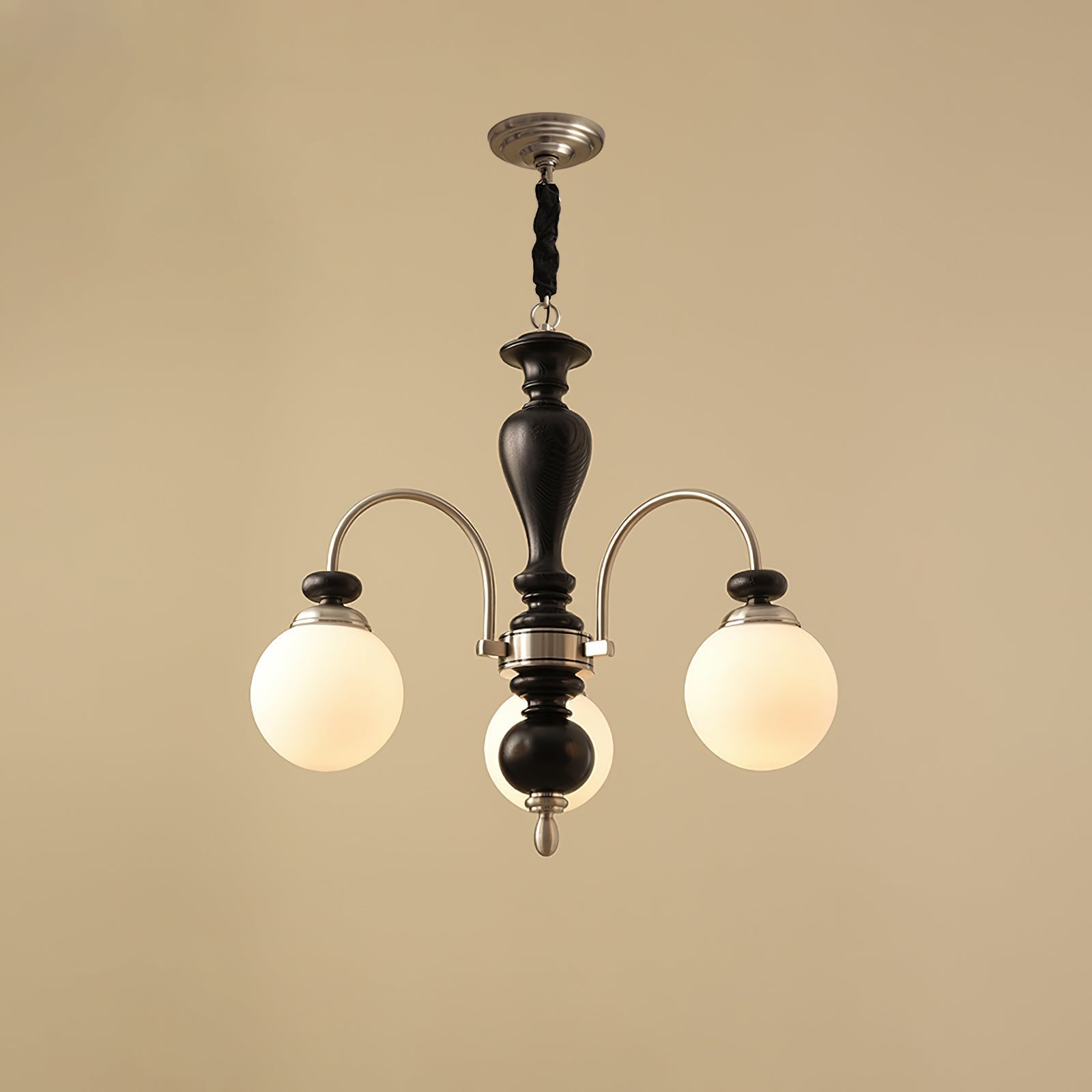 Solara Chandelier Classic Wooden Brass - Letslighting