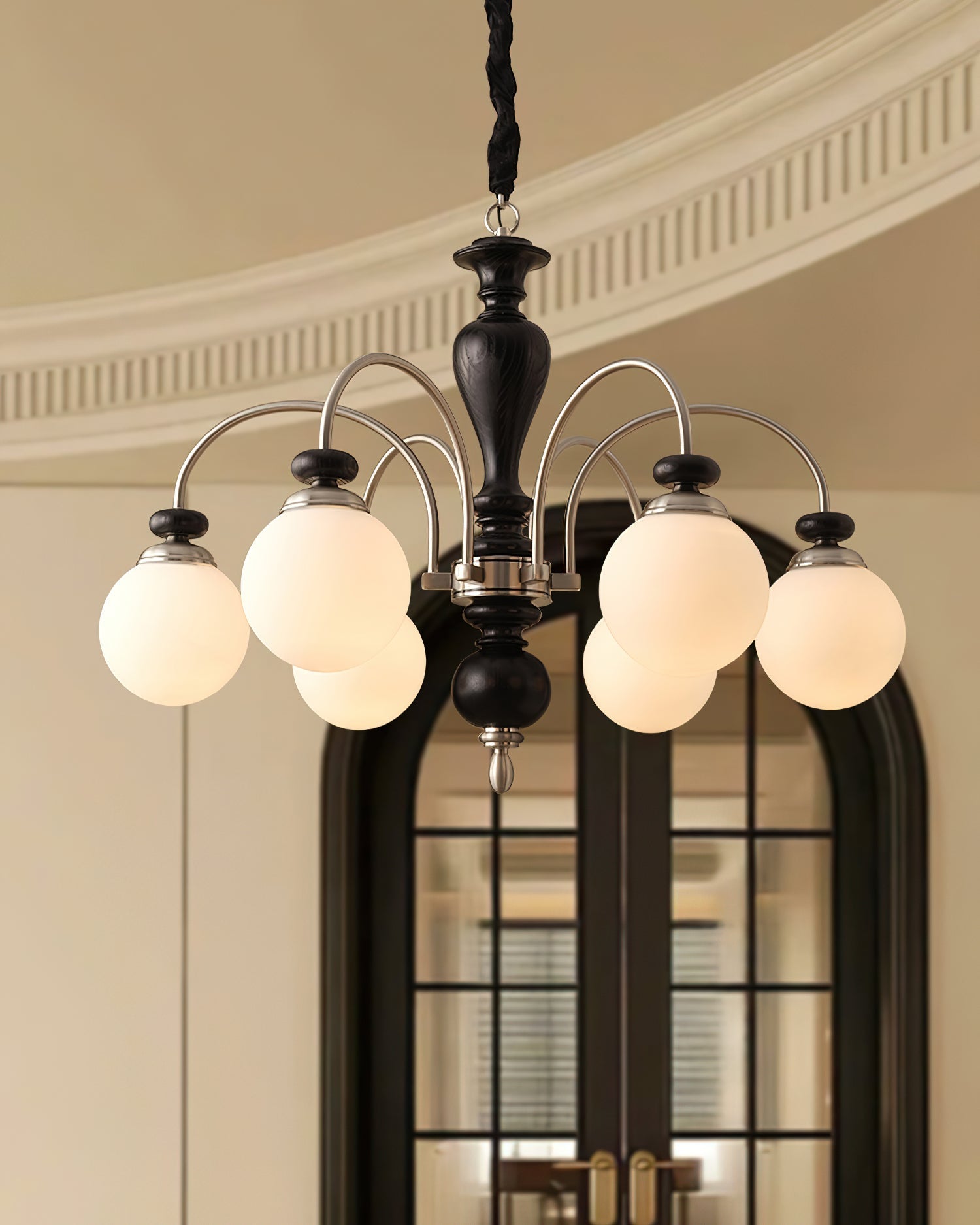 Solara Chandelier Classic Wooden Brass - Letslighting