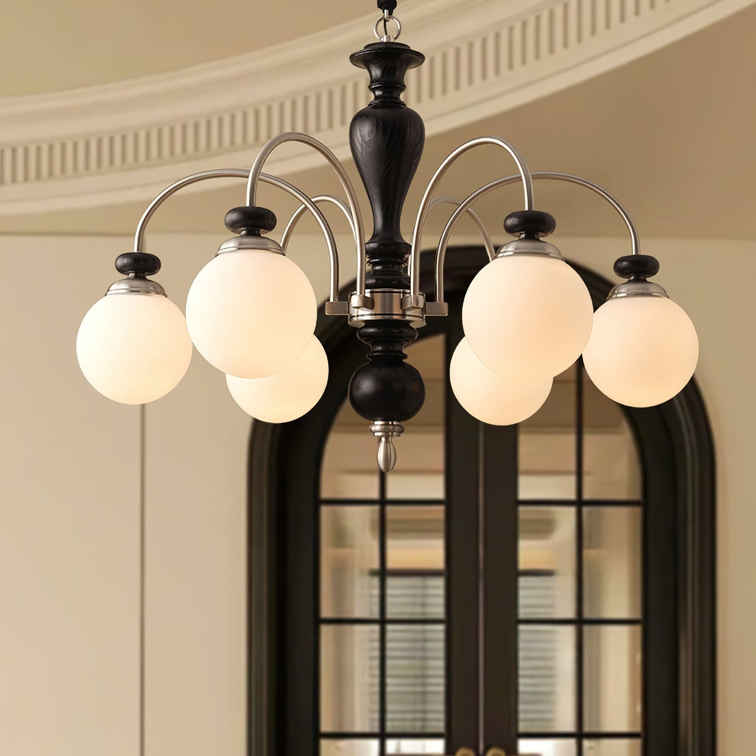 Solara Chandelier Classic Wooden Brass - Letslighting