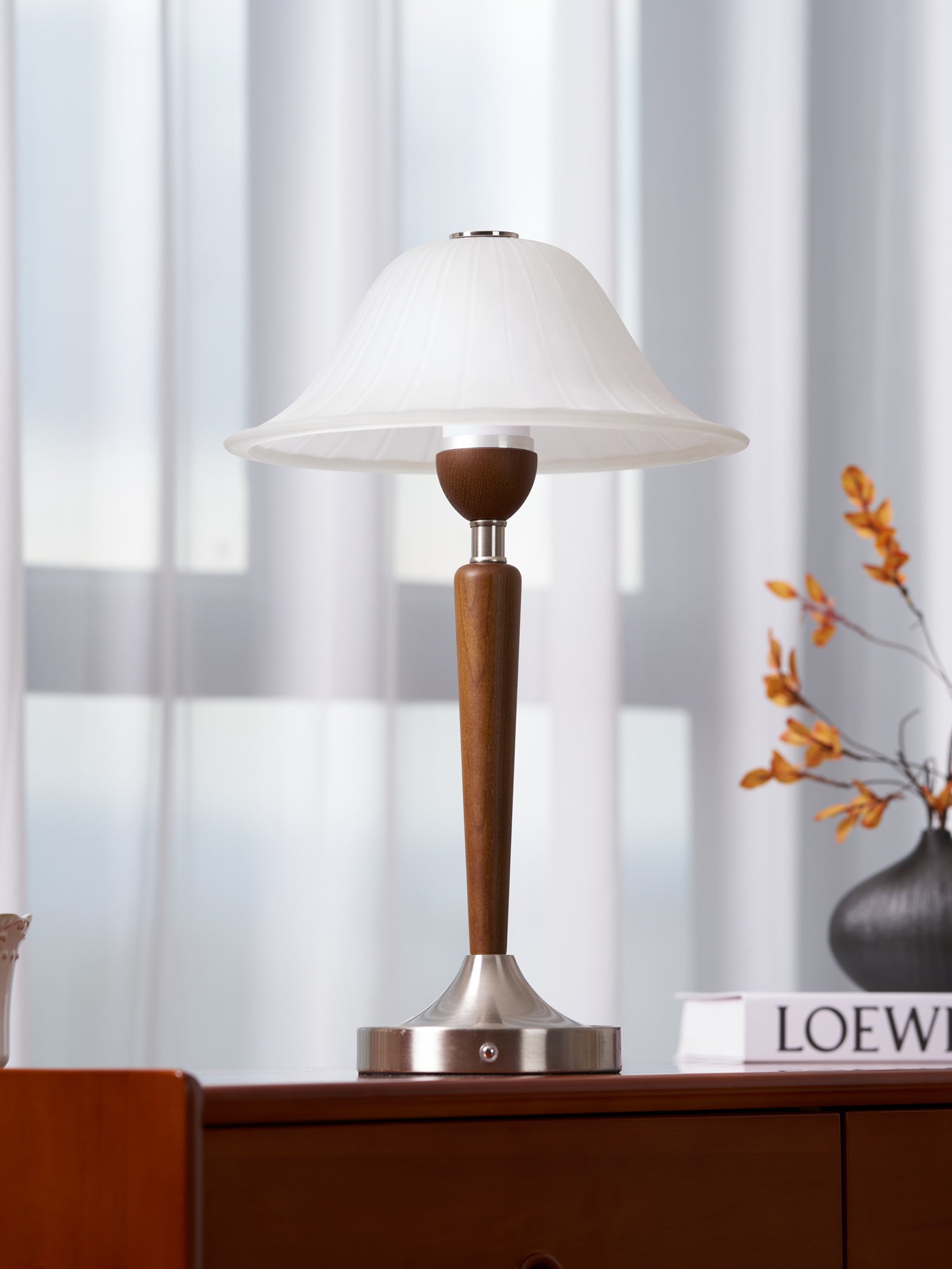 Natalie Vintage Wood Table Lamp - Letslighting