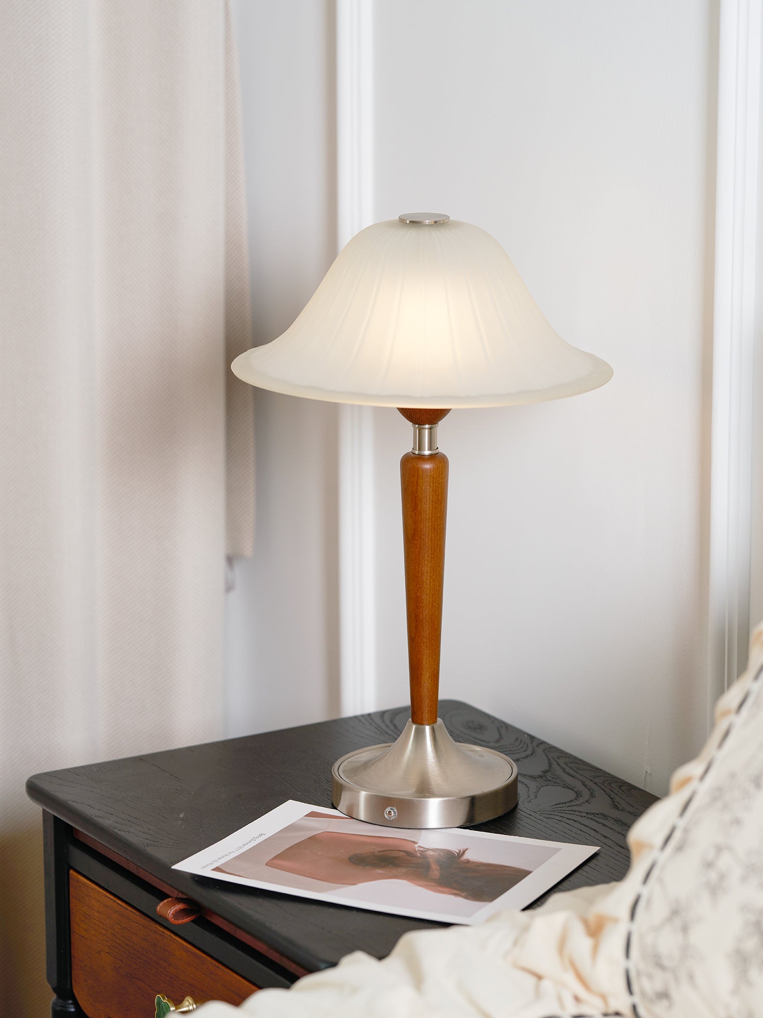 Natalie Vintage Wood Table Lamp - Letslighting