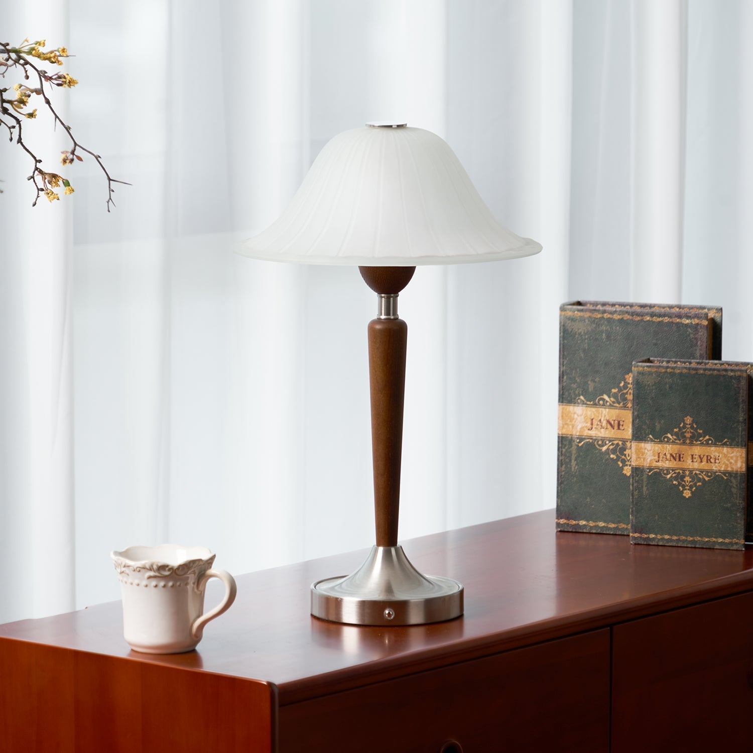 Natalie Vintage Wood Table Lamp - Letslighting