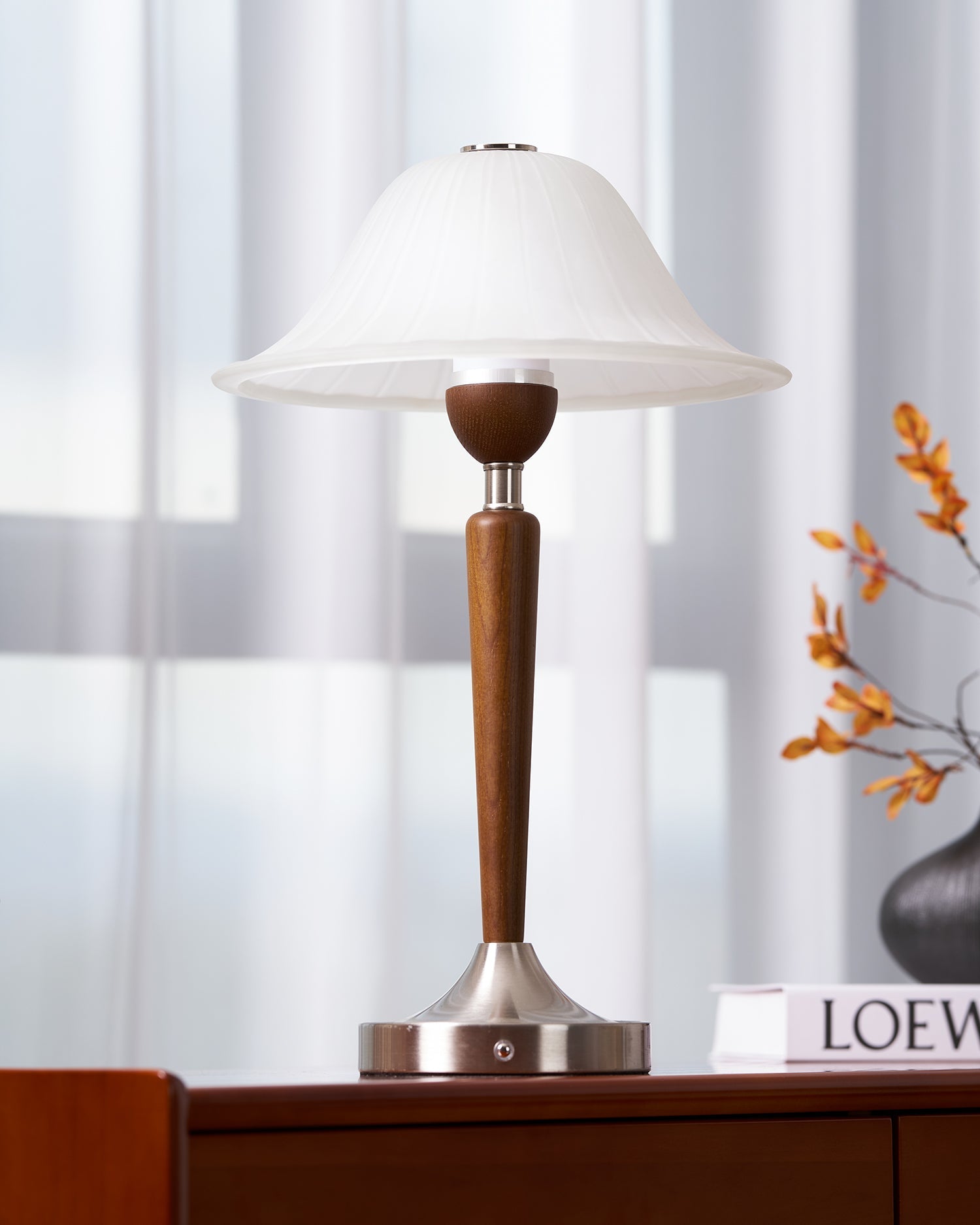 Natalie Vintage Wood Table Lamp - Letslighting