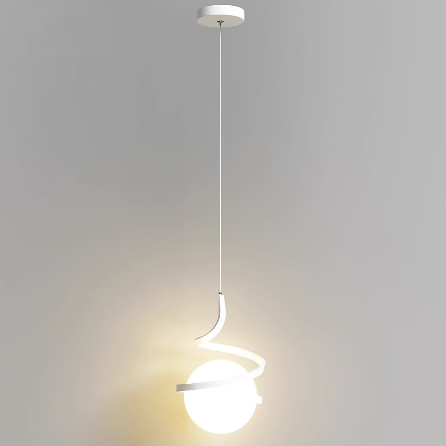 Wire Pendant Lamp Glass Spiral - Letslighting