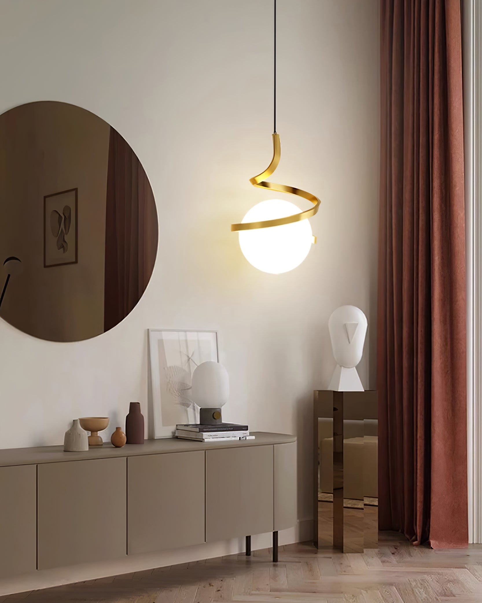 Wire Pendant Lamp Glass Spiral - Letslighting