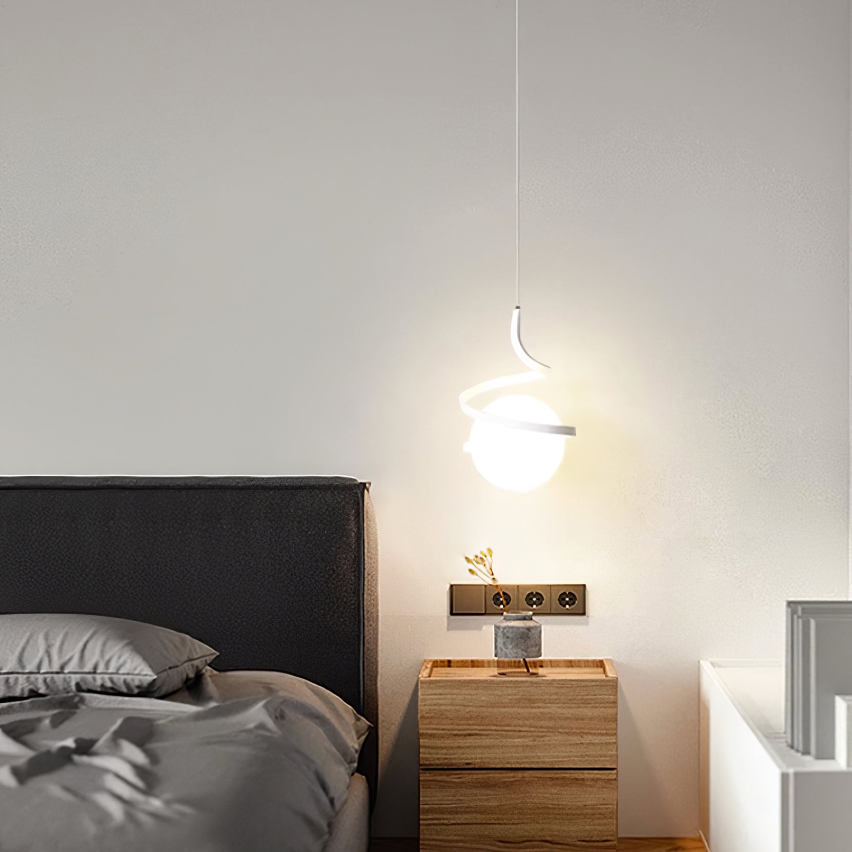 Wire Pendant Lamp Glass Spiral - Letslighting
