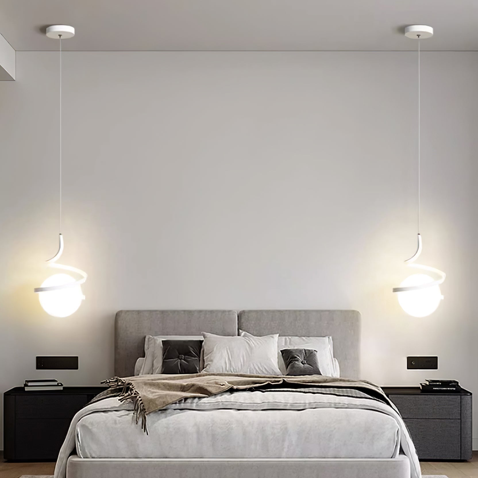 Wire Pendant Lamp Glass Spiral - Letslighting