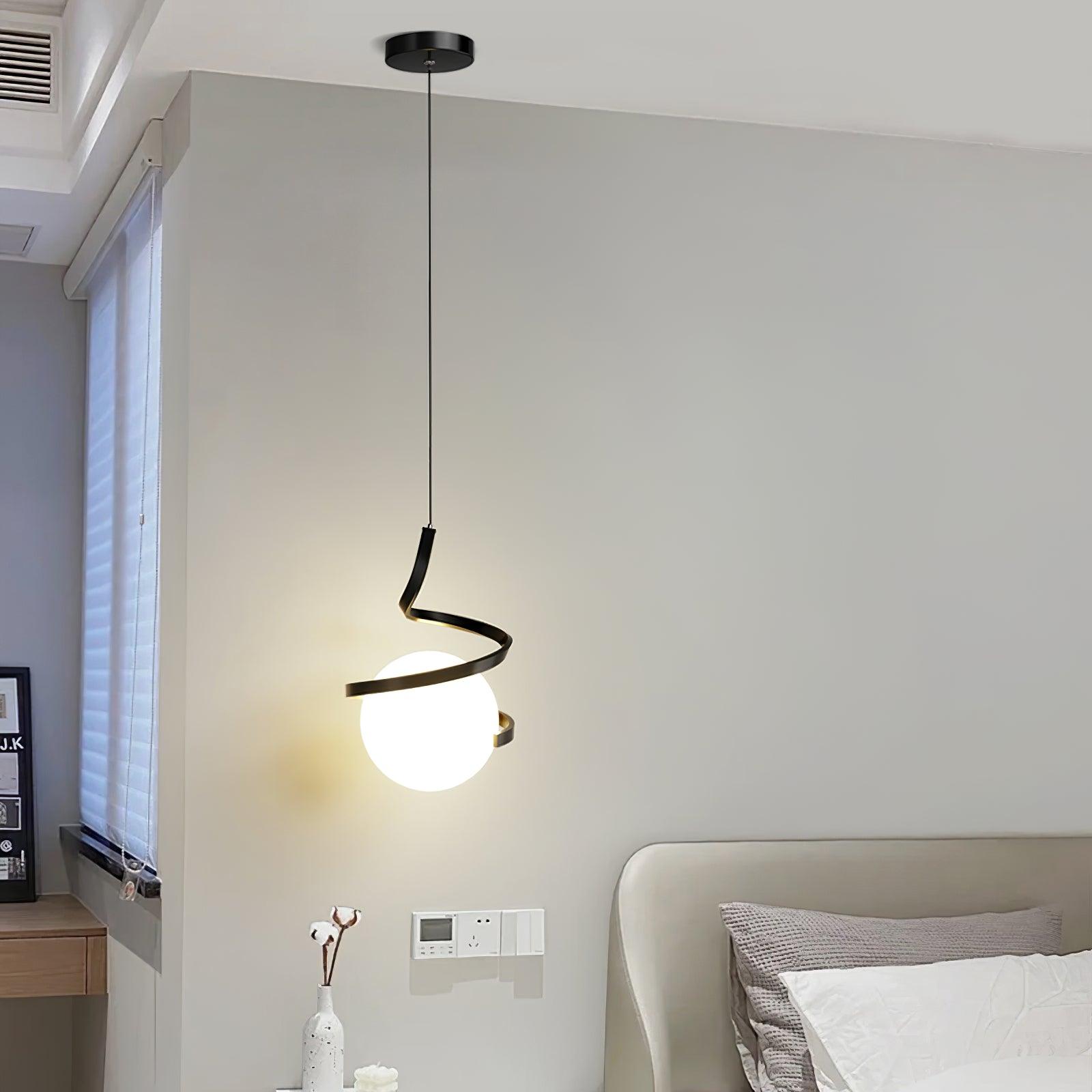 Wire Pendant Lamp Glass Spiral - Letslighting