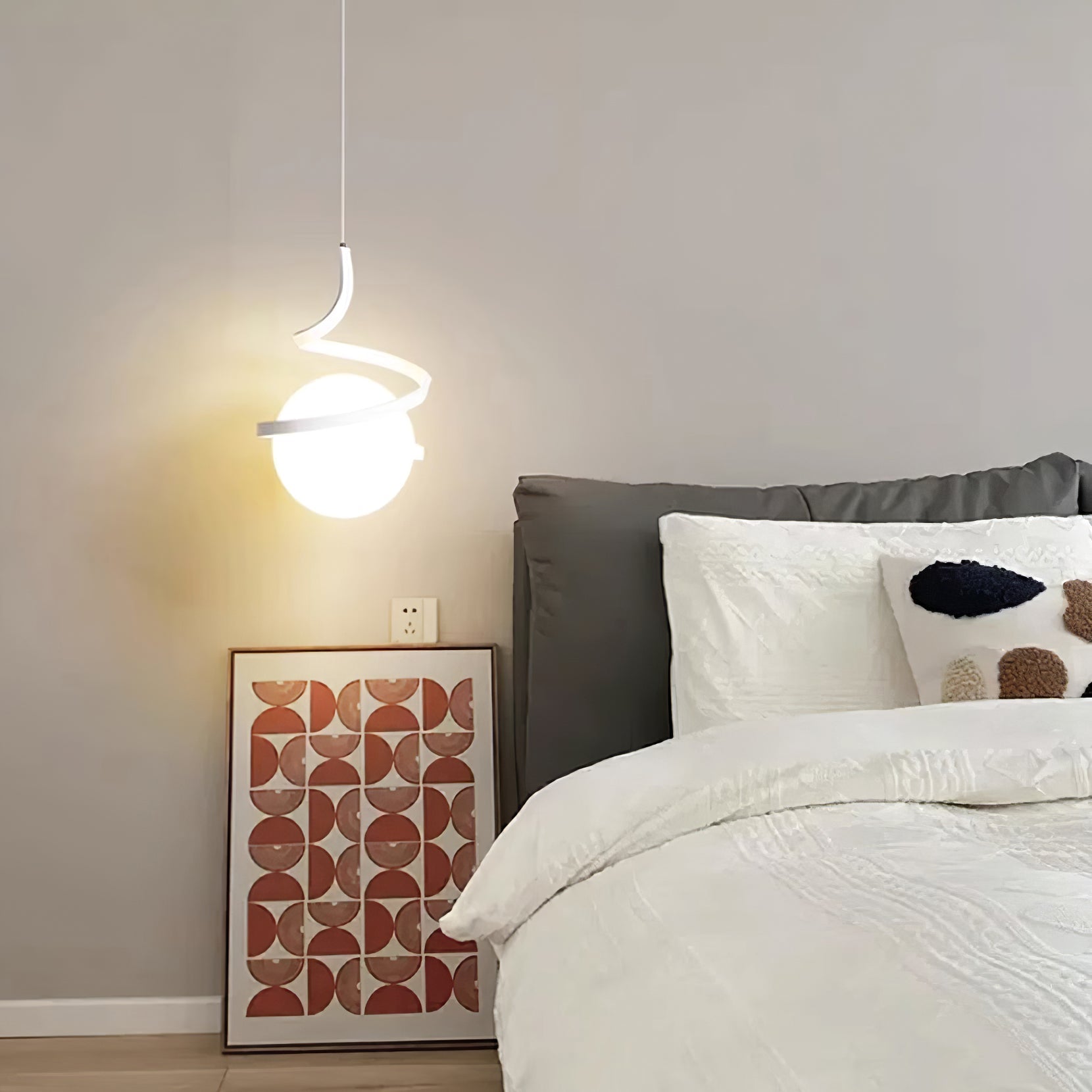 Wire Pendant Lamp Glass Spiral - Letslighting