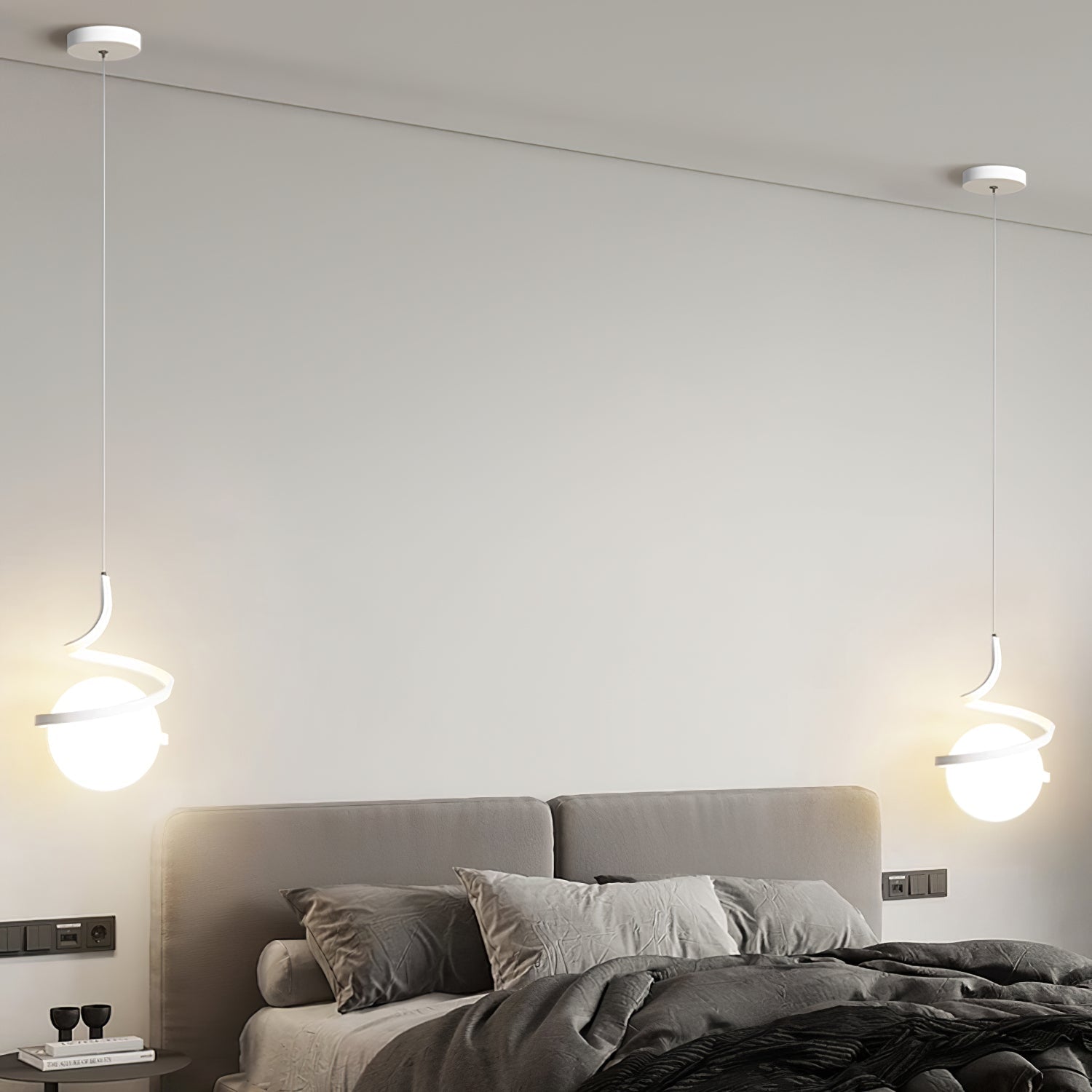 Wire Pendant Lamp Glass Spiral - Letslighting