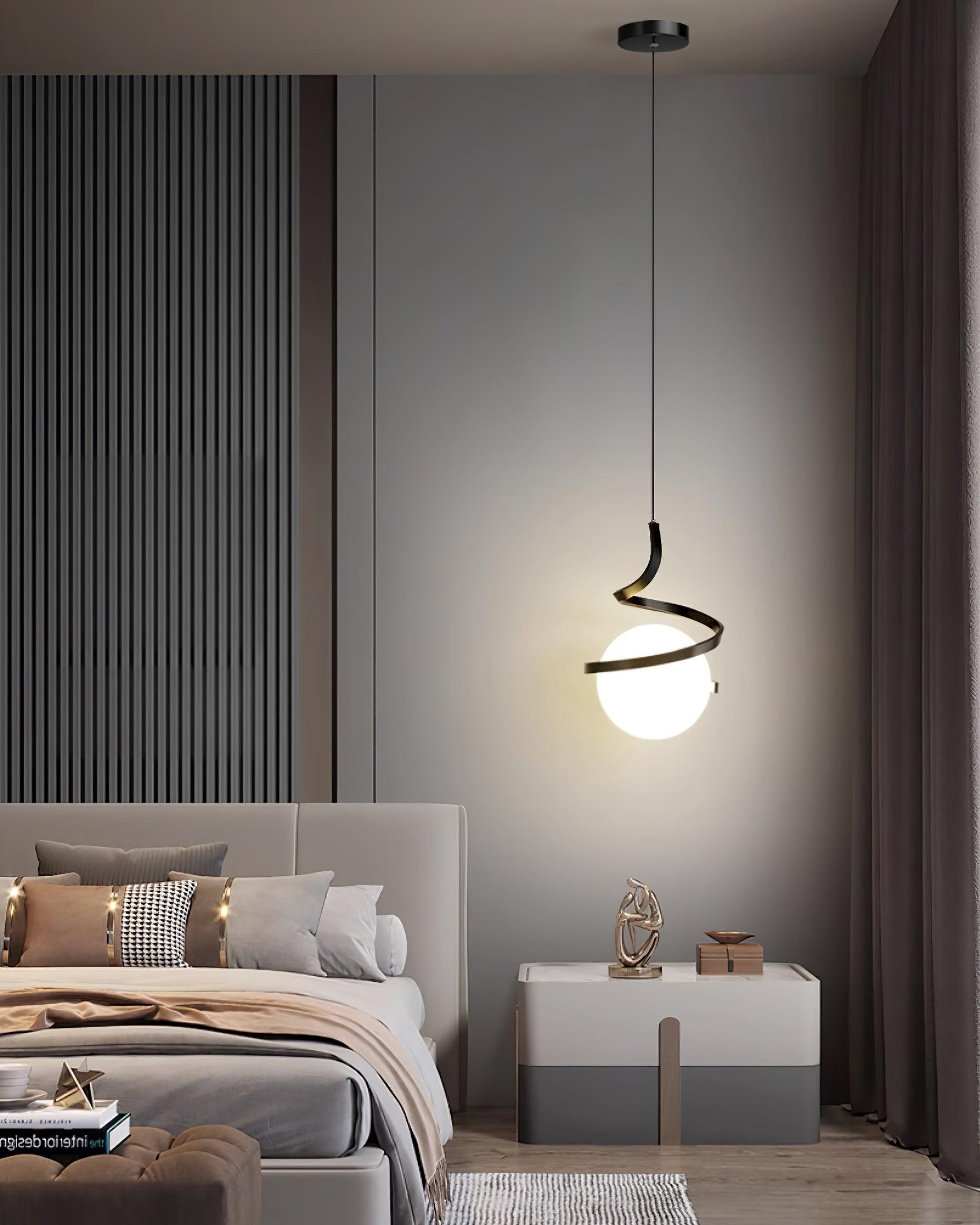 Wire Pendant Lamp Glass Spiral - Letslighting