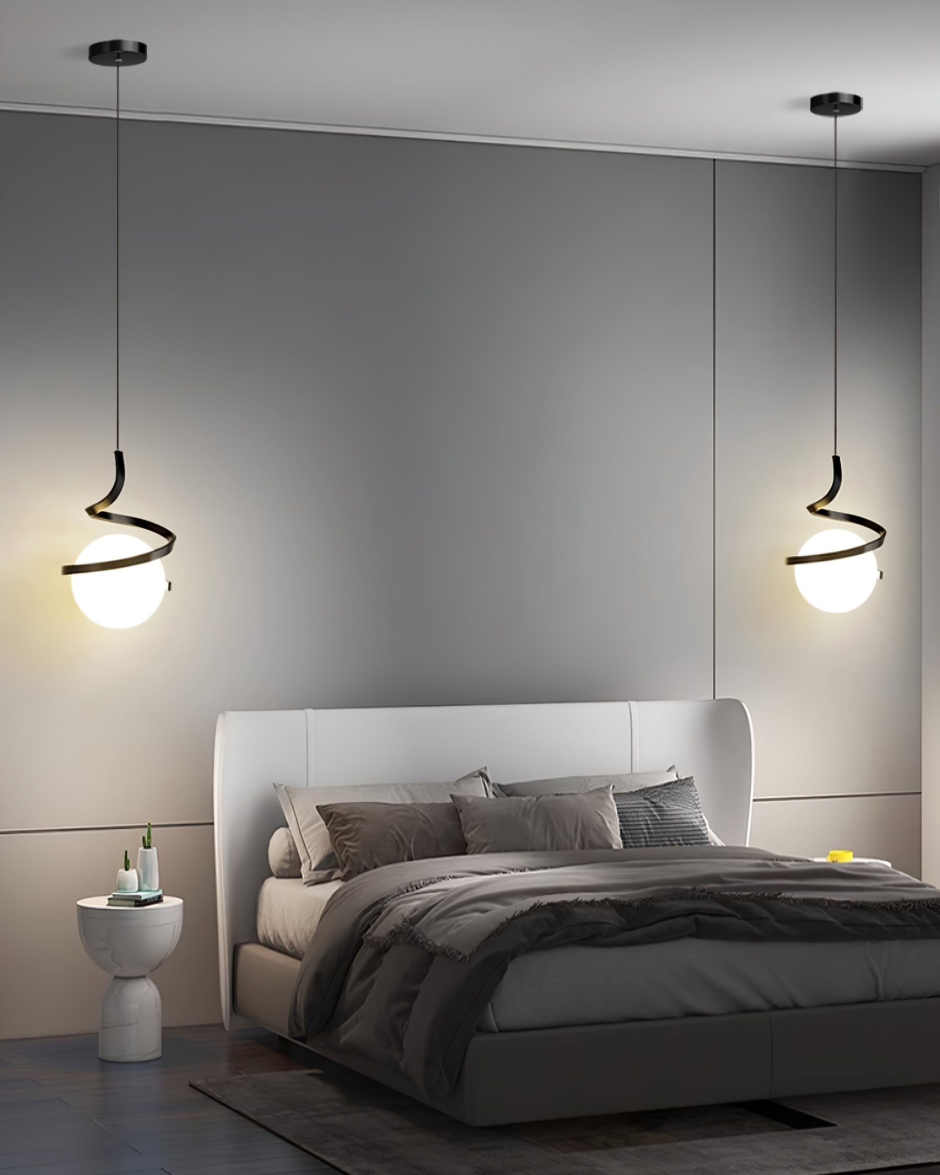 Wire Pendant Lamp Glass Spiral - Letslighting