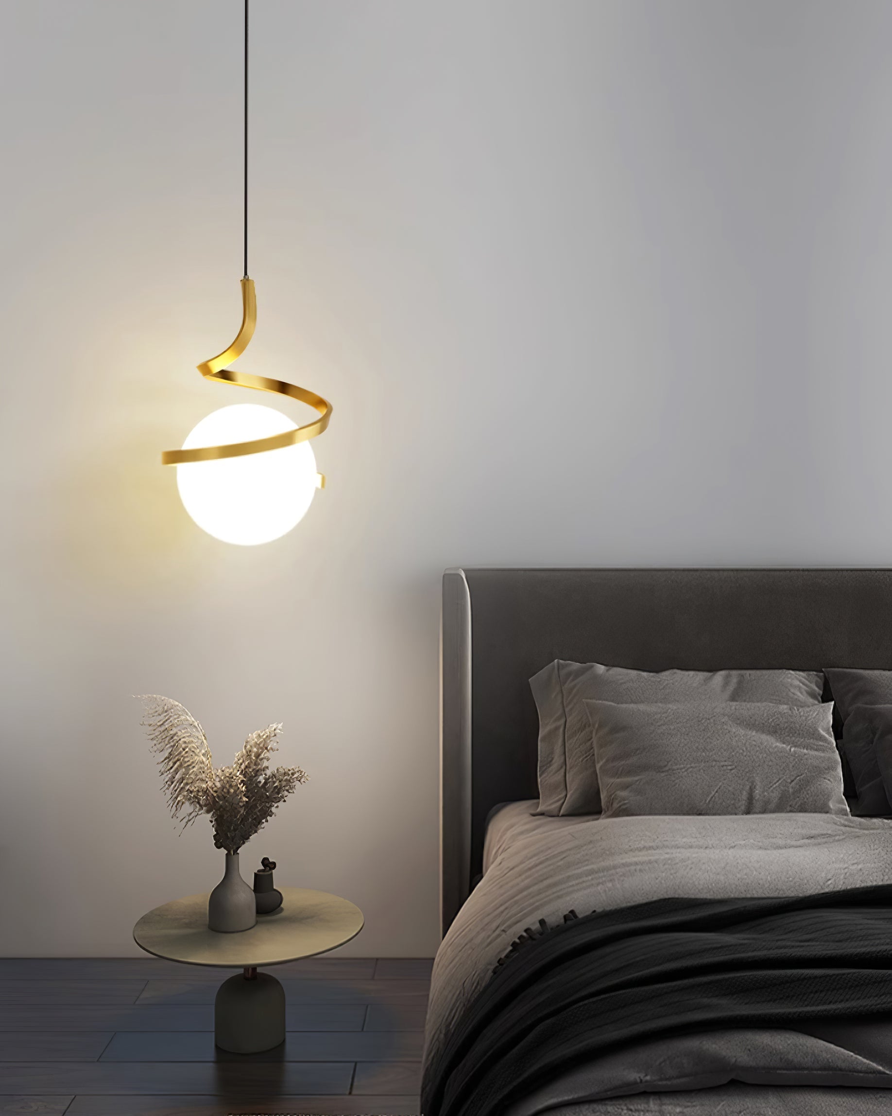 Wire Pendant Lamp Glass Spiral - Letslighting