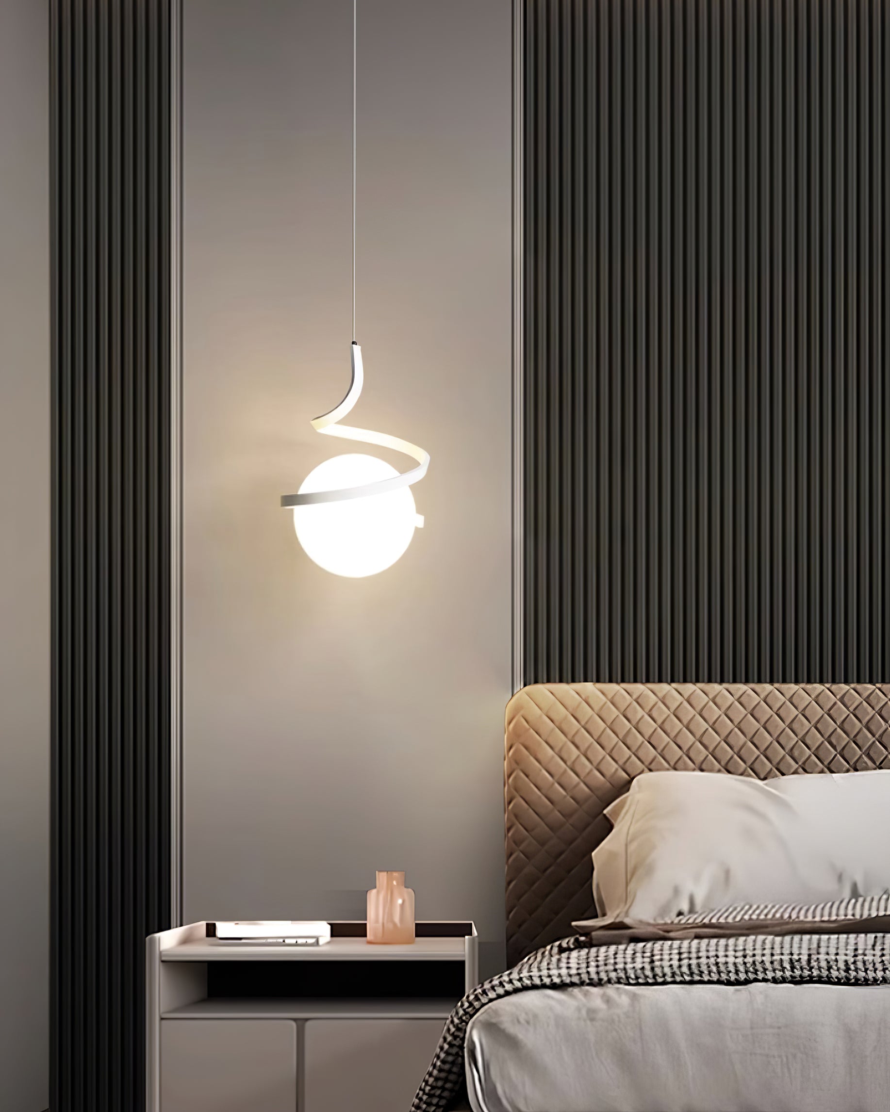 Wire Pendant Lamp Glass Spiral - Letslighting