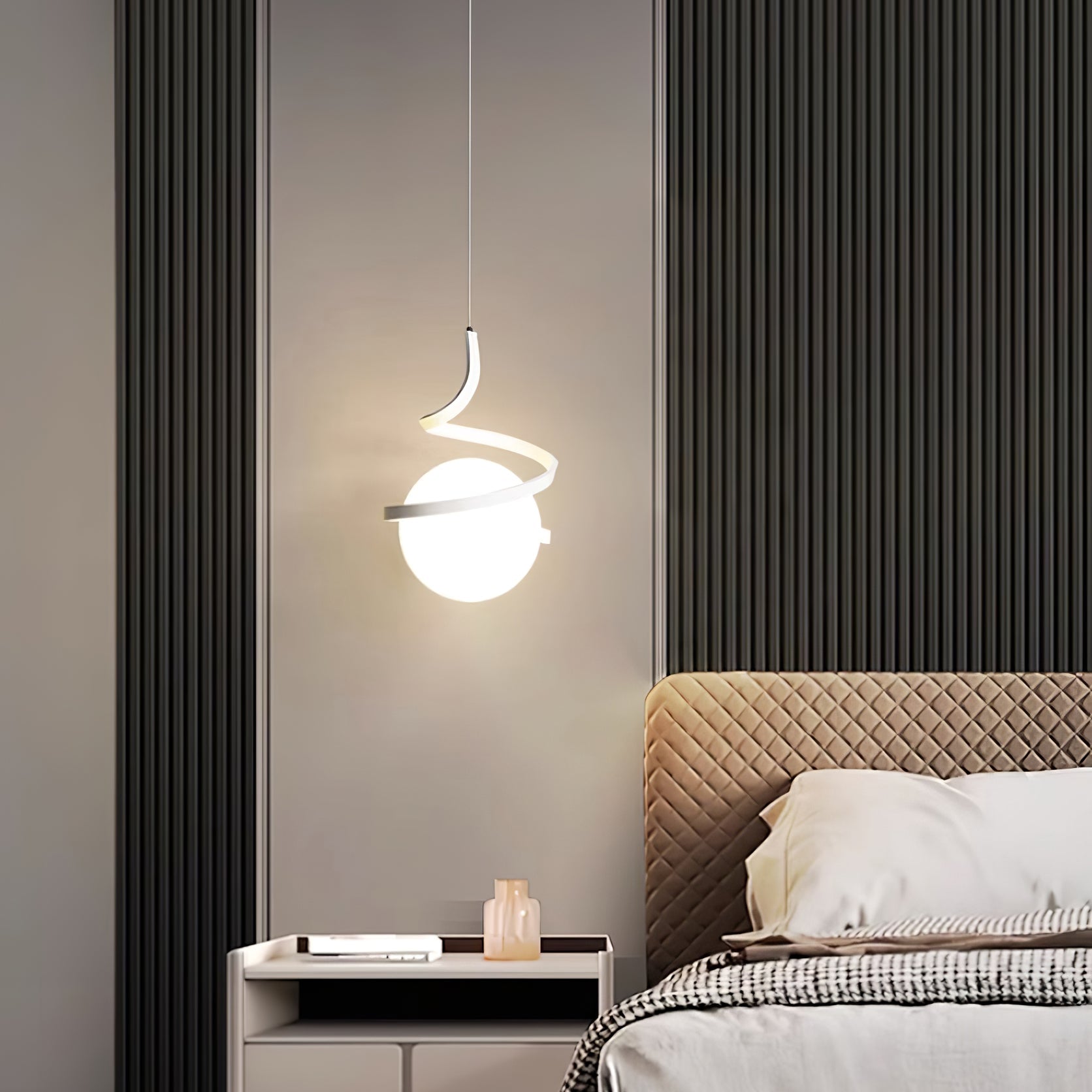 Wire Pendant Lamp Glass Spiral - Letslighting