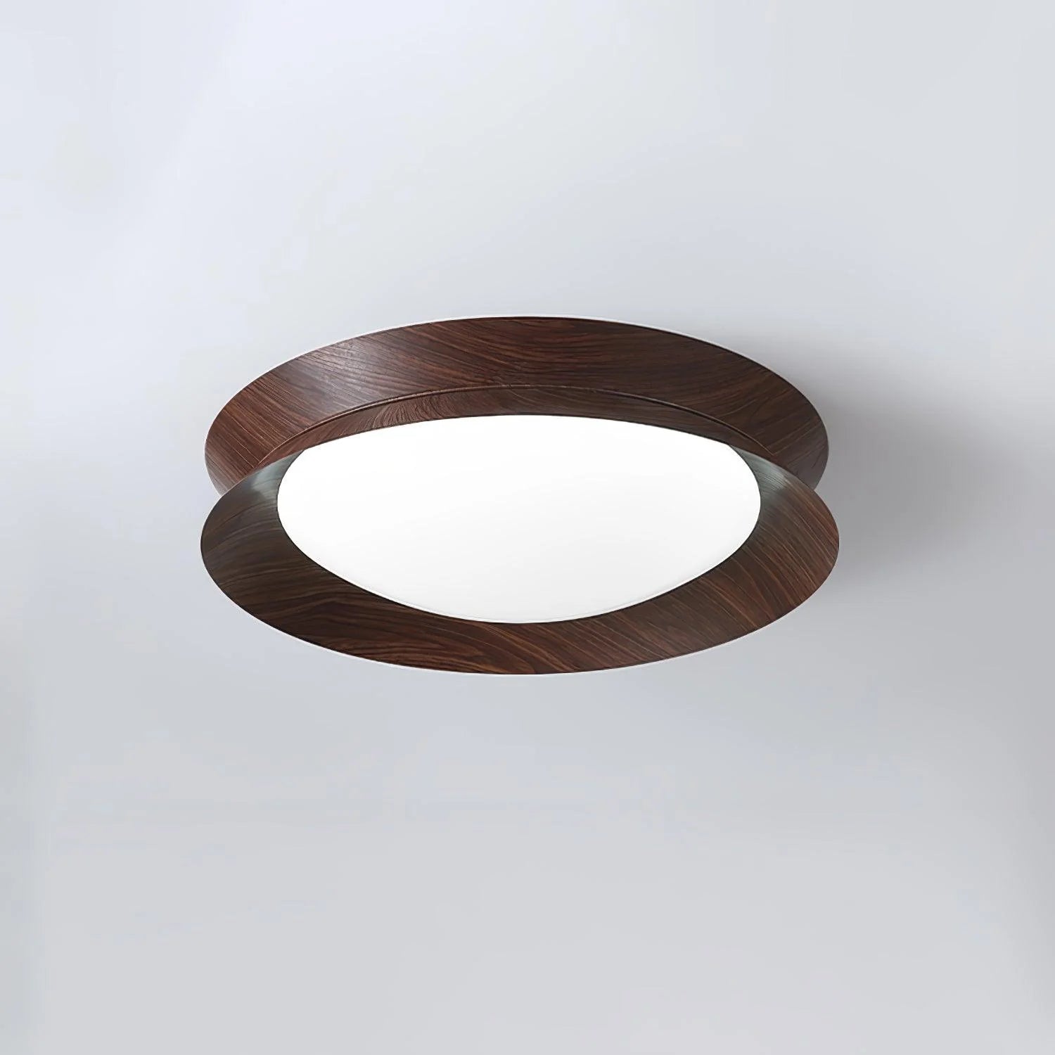 Themis Double Half Round Ceiling Light Wood - Letslighting