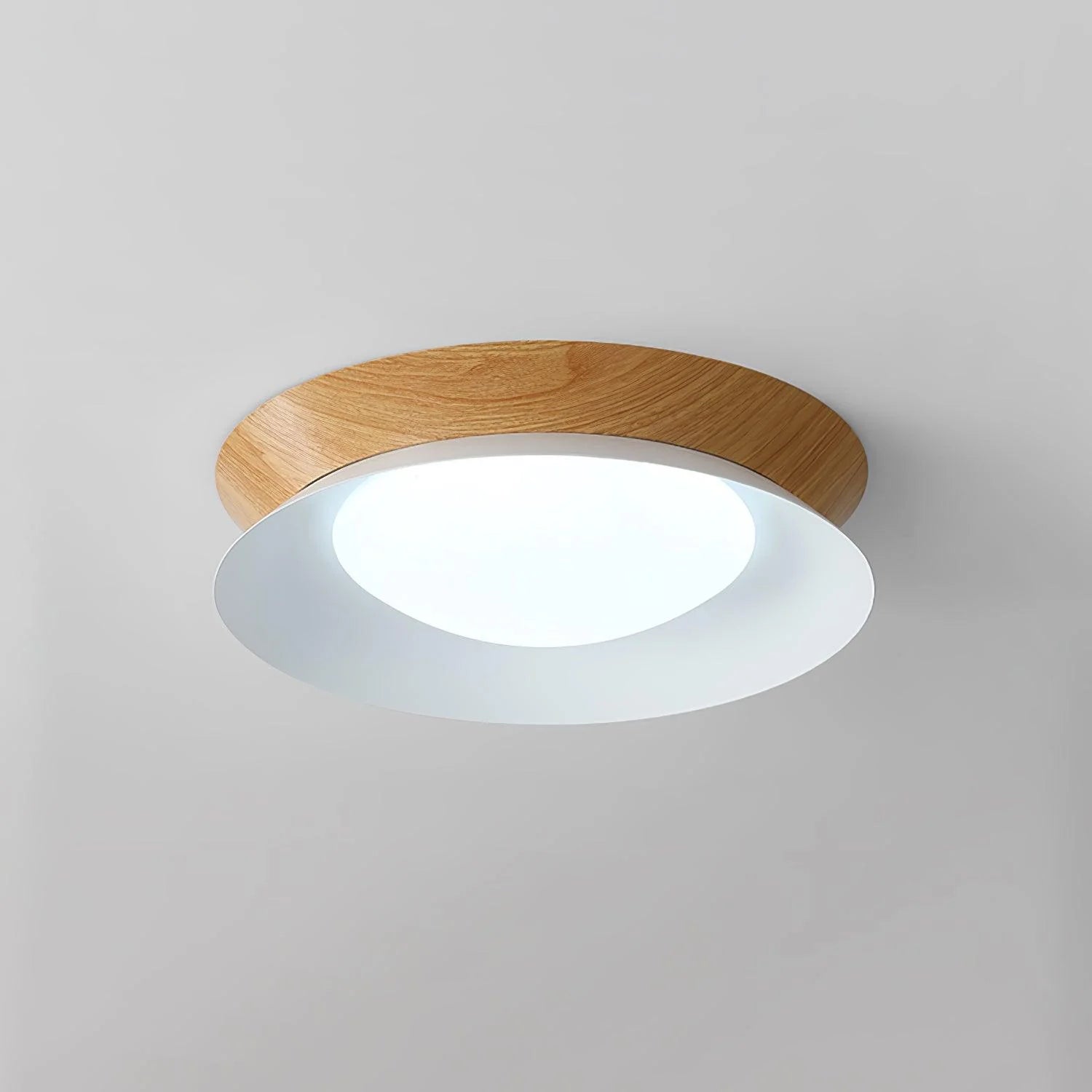 Themis Double Half Round Ceiling Light Wood - Letslighting