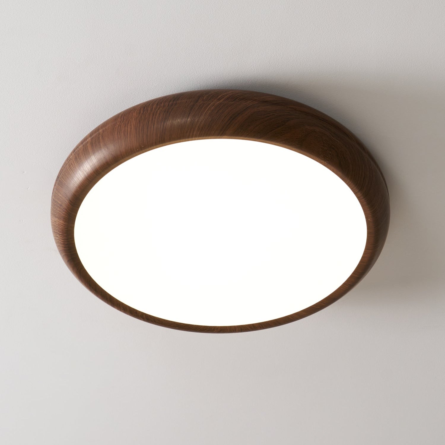 Solara Ceiling Light Woodgrain Acrylic Round - Letslighting