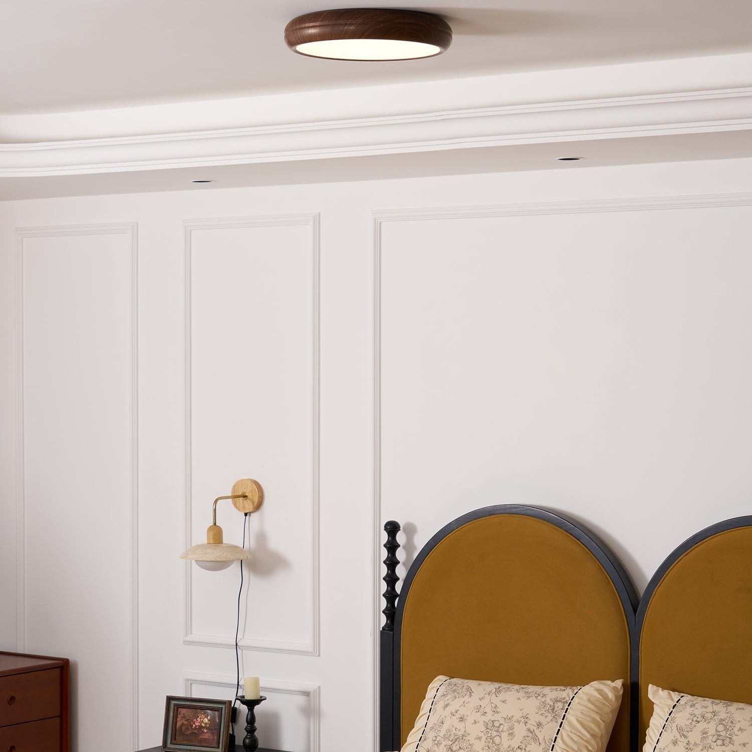 Solara Ceiling Light Woodgrain Acrylic Round - Letslighting