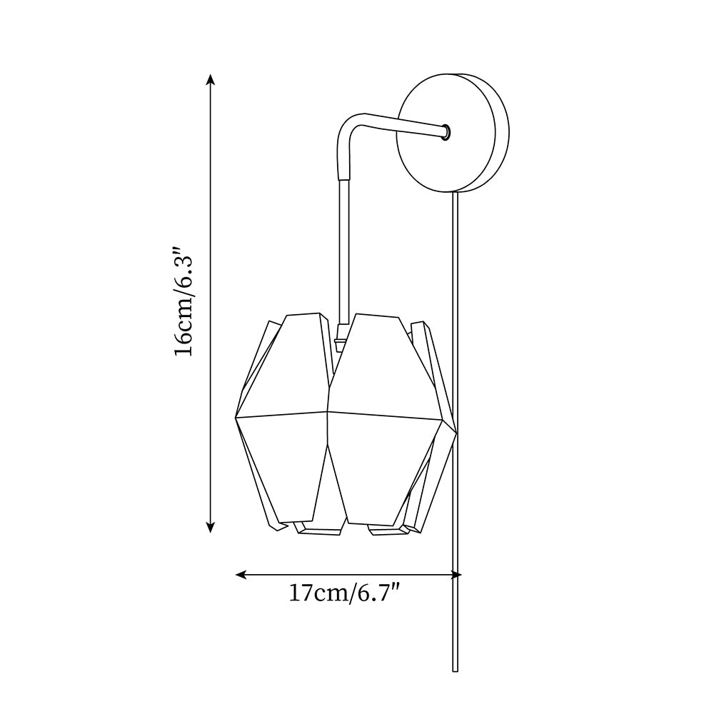 Wall Lamp Body Faceted Walnut Shade Plug In Nordic Minimalist - Letslighting