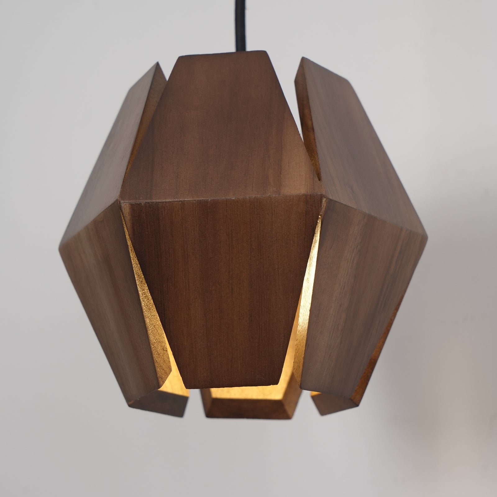 Wall Lamp Body Faceted Walnut Shade Plug In Nordic Minimalist - Letslighting