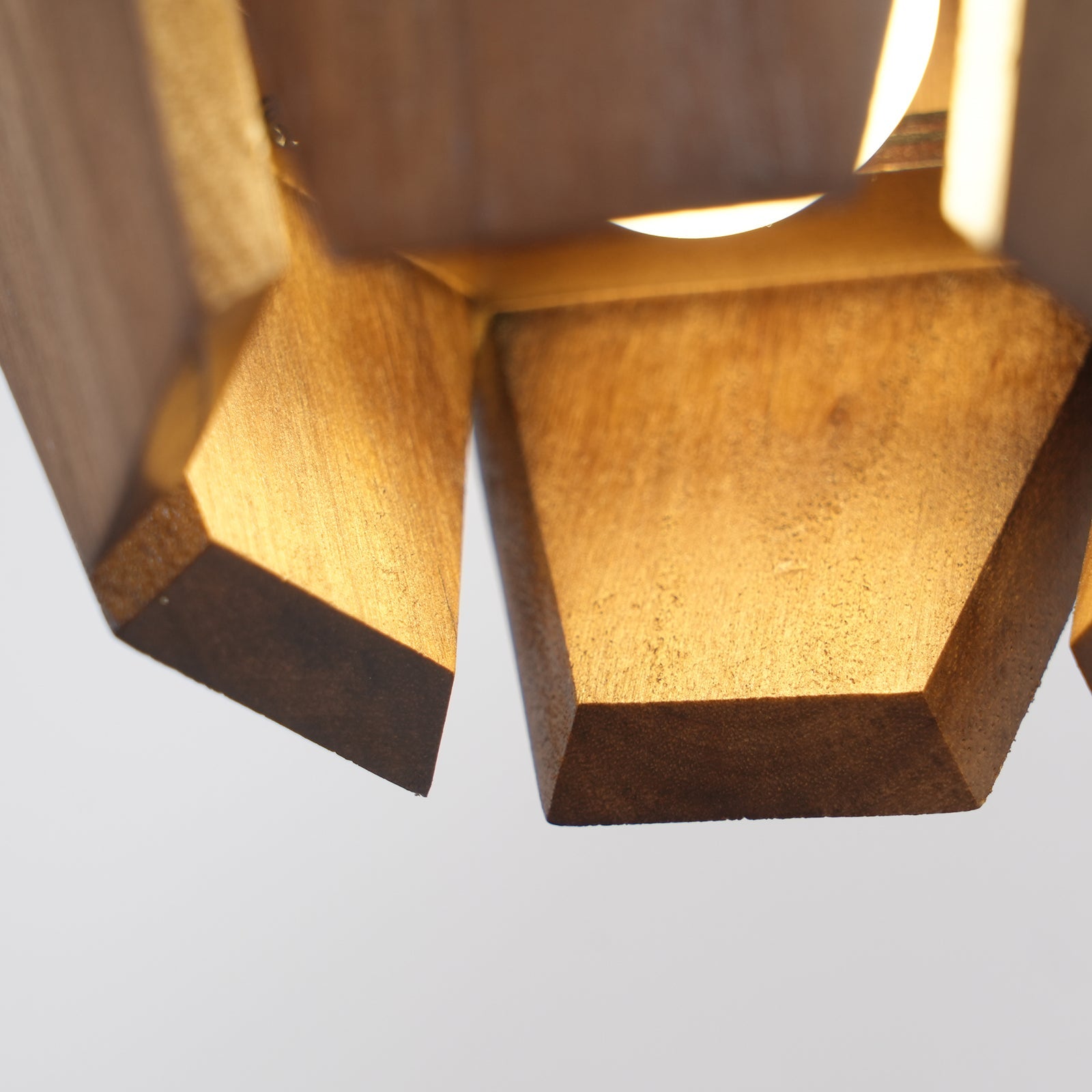 Wall Lamp Body Faceted Walnut Shade Plug In Nordic Minimalist - Letslighting