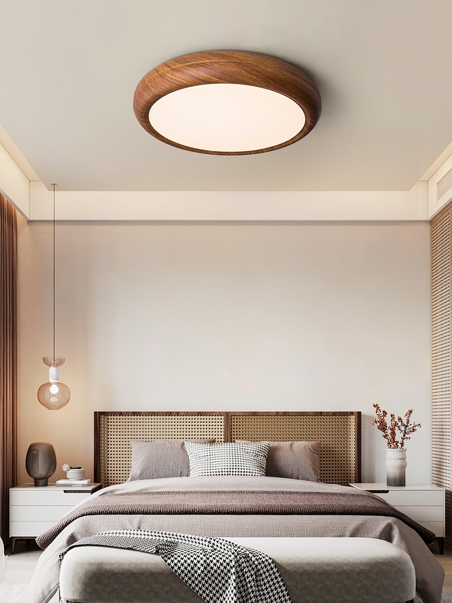 Orbis Wood Wood Grain Round Ceiling Light
